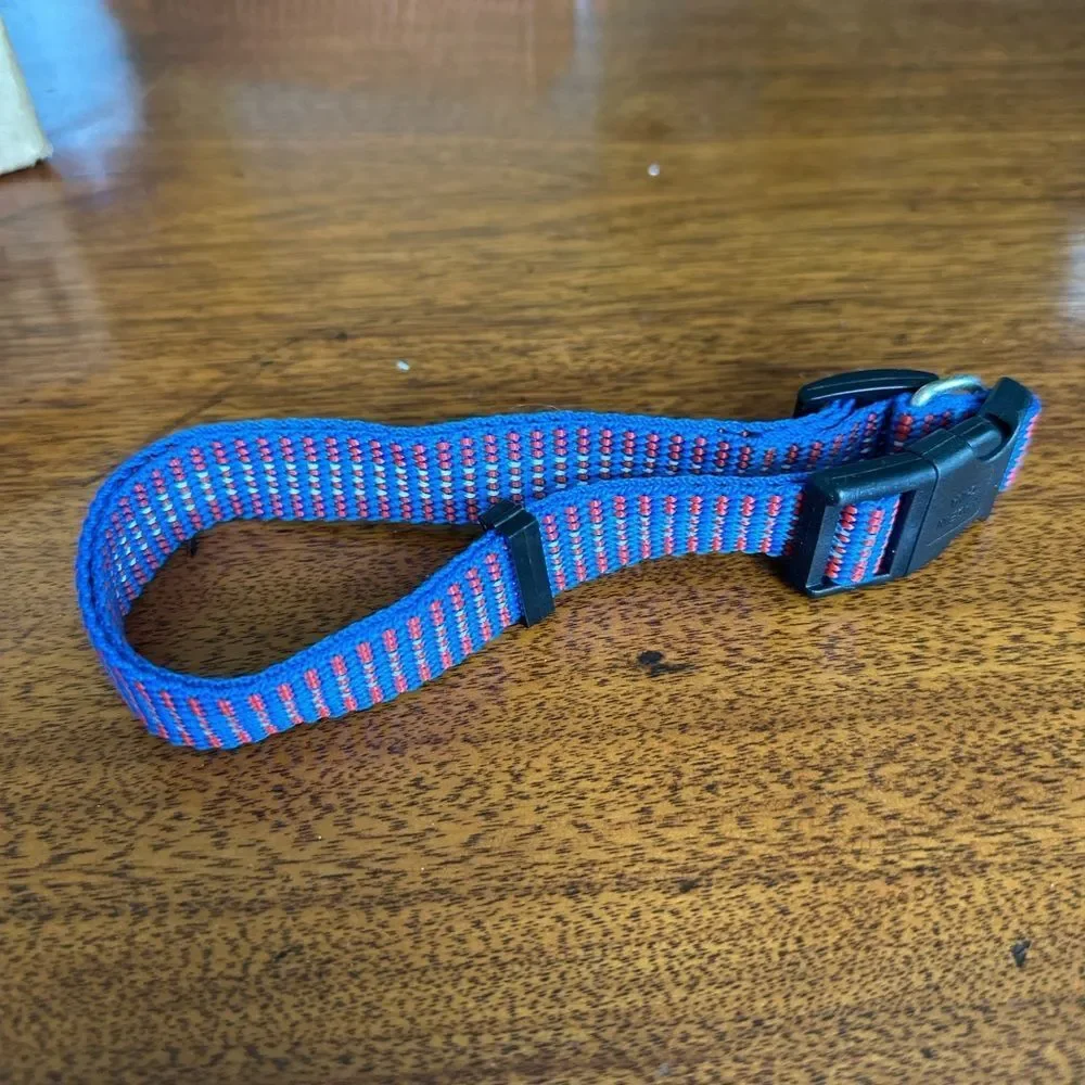 Blue & Red Medium Dog Collar